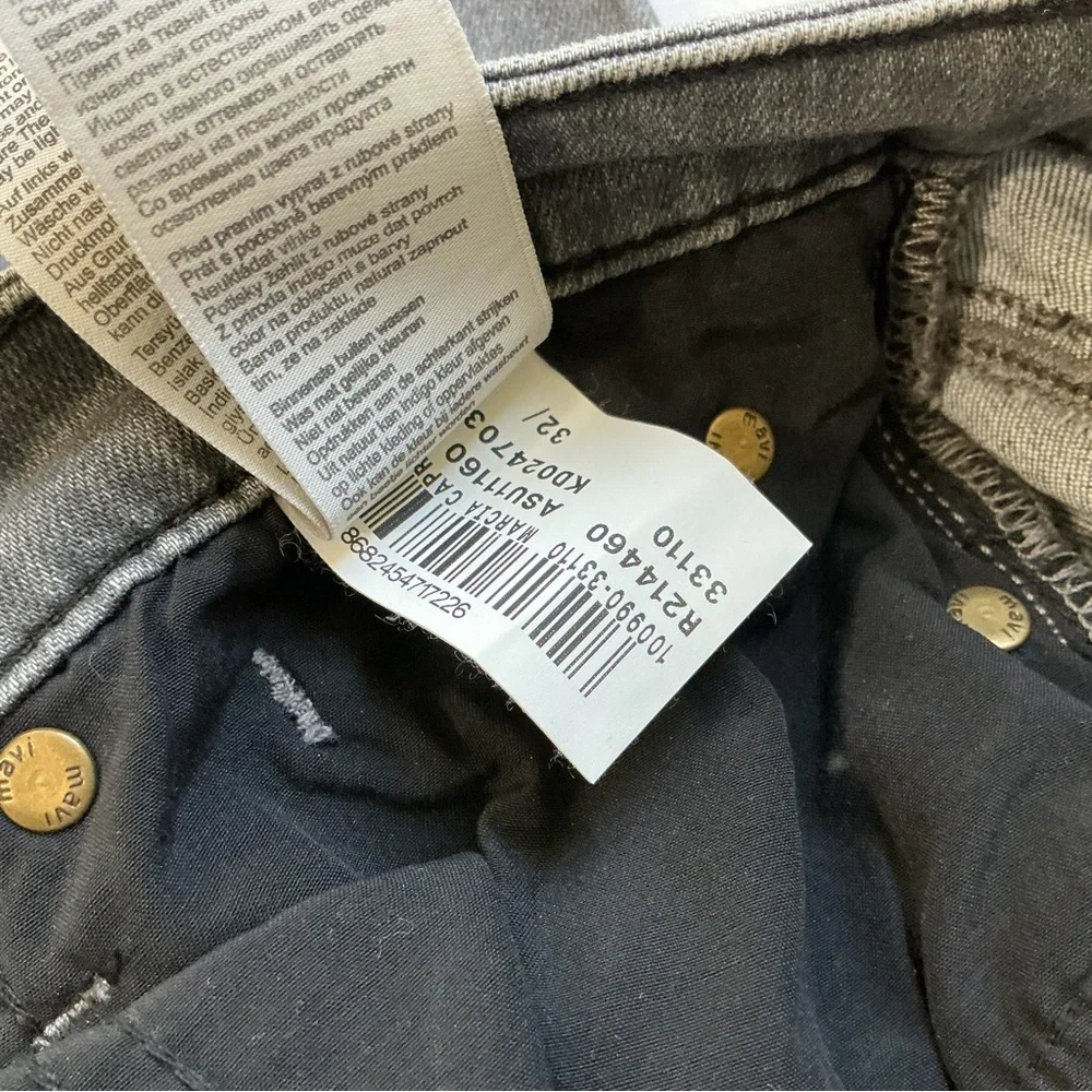 Mavi Marcia High Rise Capri Jeans Size 32 Grey NWT